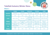 Autumn/Winter Menu